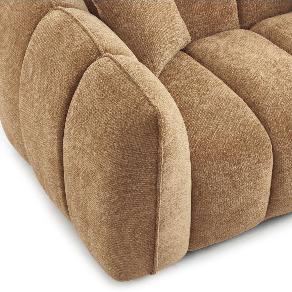 Canapé droit MATILDA 2 places tissu chenille terracotta