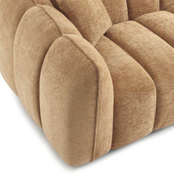Canapé droit MATILDA 3 places tissu chenille terracotta