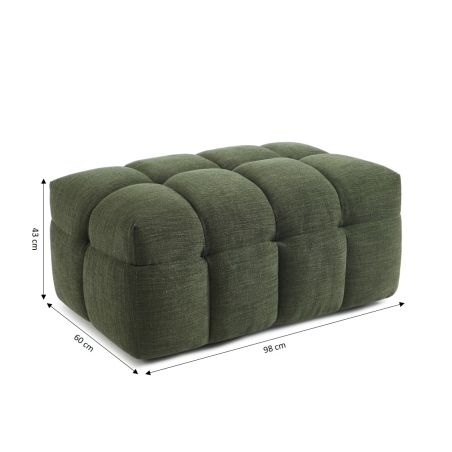 Pouf MOODY tissu lin vert