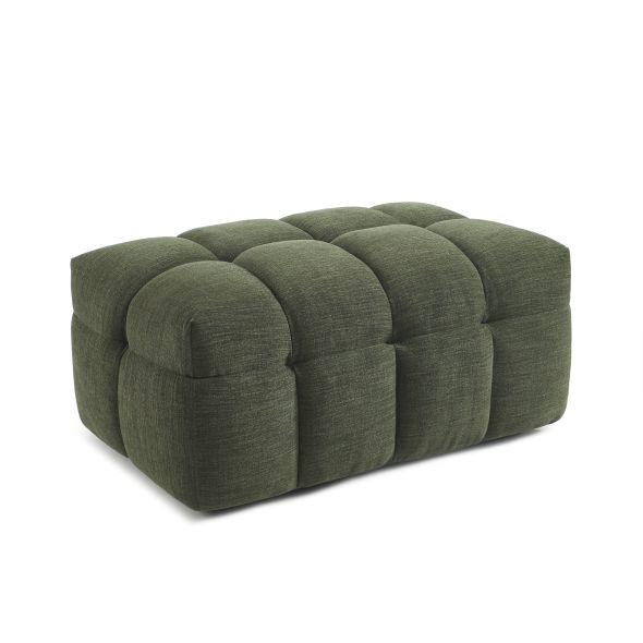 Pouf MOODY tissu lin vert