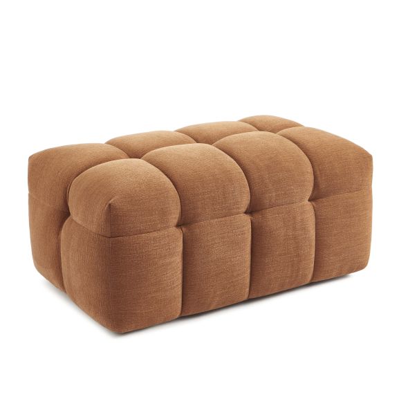 Pouf MOODY tissu lin écureuil