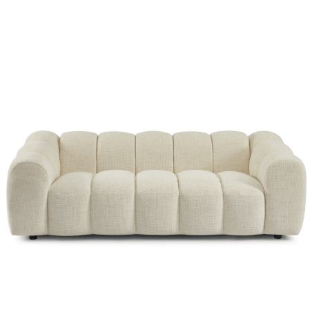Canapé droit SUNNY 3 places tissu tweed écru