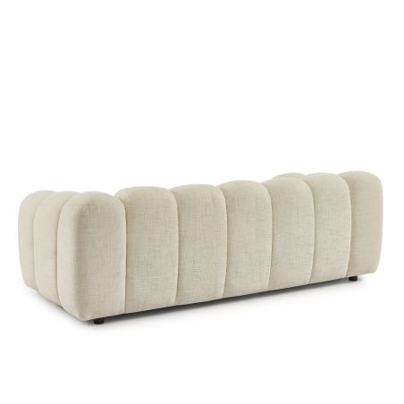 Canapé droit SUNNY 3 places tissu tweed écru