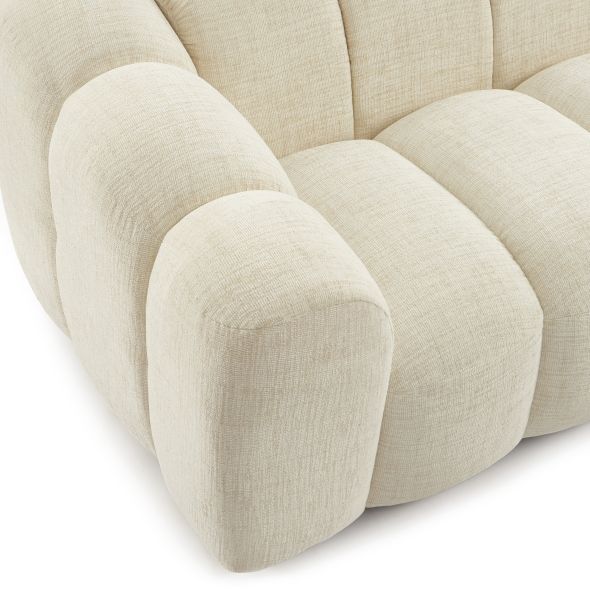 Canapé droit SUNNY 3 places tissu tweed écru