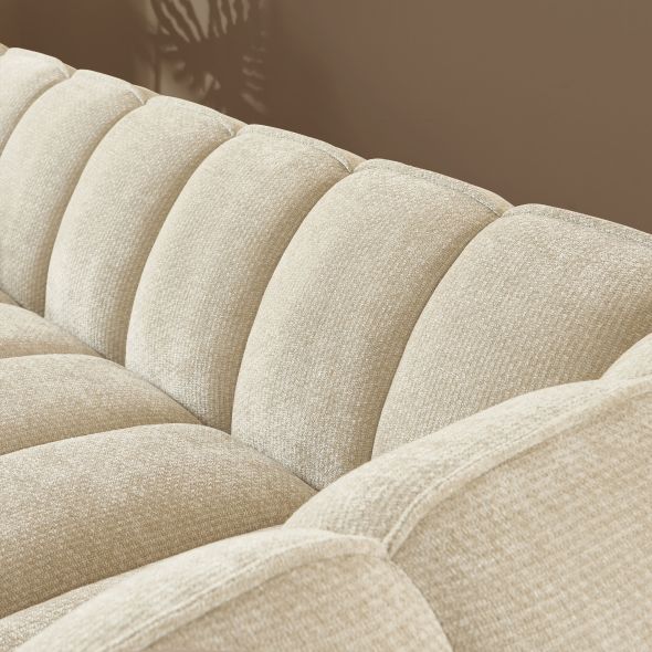 Ensemble canapés droits fixes 3+2 MATILDA tissu chenille beige