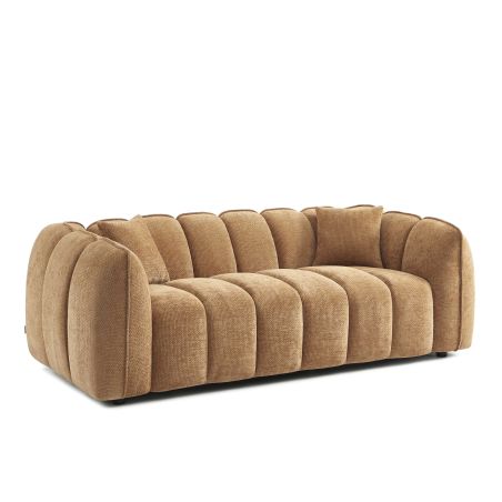 Ensemble canapés droits fixes 3+2 MATILDA tissu chenille terracotta