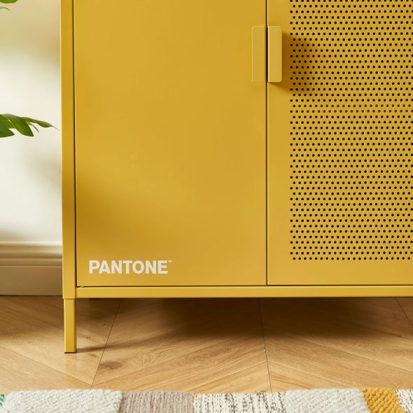 Buffet PANTONE métal jaune moutarde h100cm