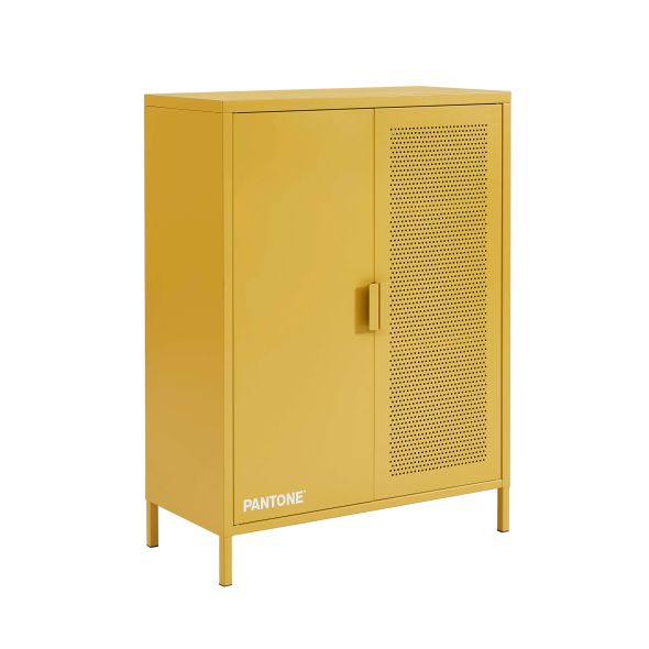 Buffet PANTONE métal jaune moutarde h100cm