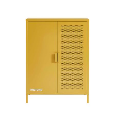 Buffet PANTONE métal jaune moutarde h100cm