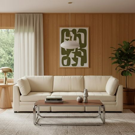 Chauffeuse BILLIE 1 place tissu chenille beige