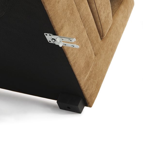 Canapé d'angle modulable 5 pièces BILLIE tissu chenille écureuil