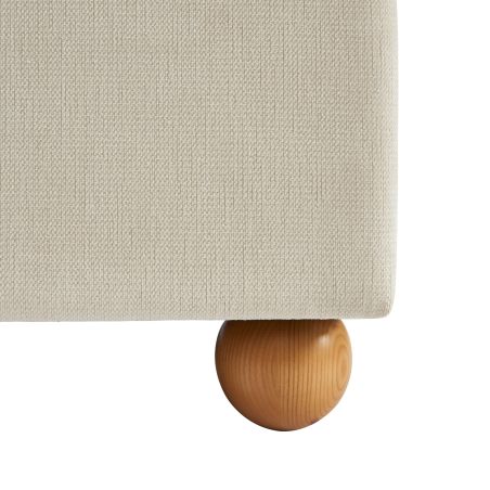 Lit coffre PILKA 140x190 tissu chenille beige sommier inclus