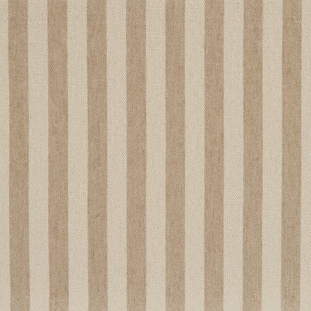 Lit coffre PILKA 180x200 tissu rayé beige et écru sommier inclus