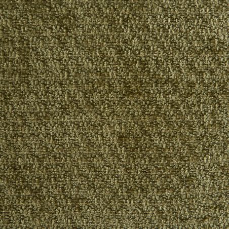 Fauteuil JUDY tissu chenille vert pieds boules teintés noyer