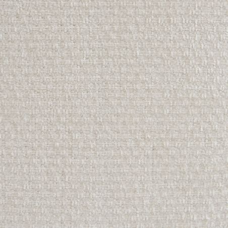 Fauteuil JUDY tissu chenille écru pieds boules teintés noyer