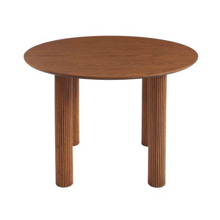 Table de séjour PENELOPE ronde placage chêne couleur noyer 115 cm