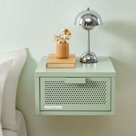 Table de chevet murale PANTONE métal vert amande 40cm