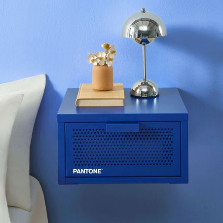 Table de chevet murale PANTONE métal bleu électrique 40cm