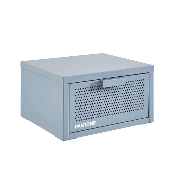 Table de chevet murale PANTONE métal gris bleu 40cm