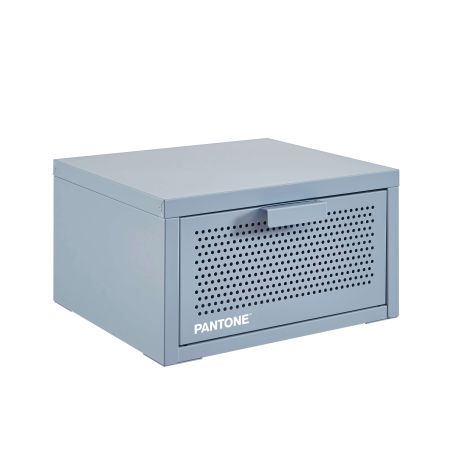 Table de chevet murale PANTONE métal gris bleu 40cm