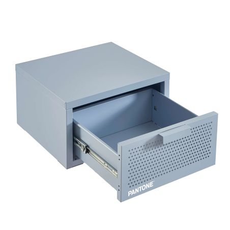 Table de chevet murale PANTONE métal gris bleu 40cm