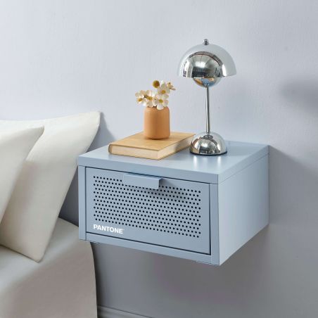 Table de chevet murale PANTONE métal gris bleu 40cm