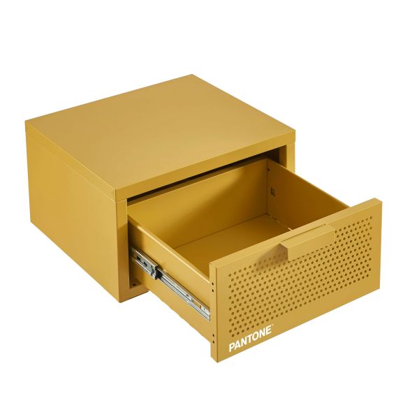Table de chevet murale PANTONE métal jaune moutarde 40cm