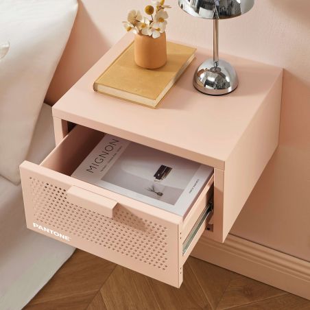 Table de chevet murale PANTONE métal rose blush 40cm