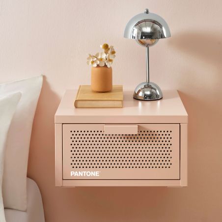 Table de chevet murale PANTONE métal rose blush 40cm