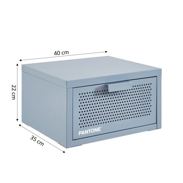 Table de chevet murale PANTONE métal gris bleu 40cm