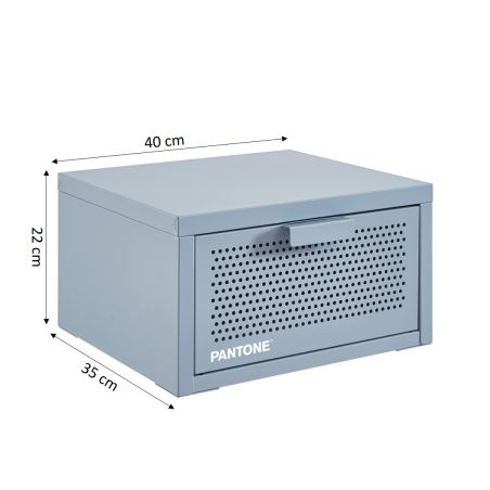 Table de chevet murale PANTONE métal gris bleu 40cm
