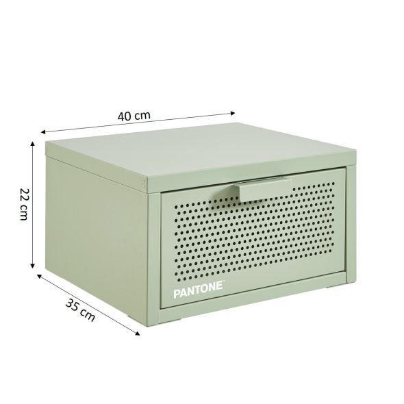 Table de chevet murale PANTONE métal vert amande 40cm