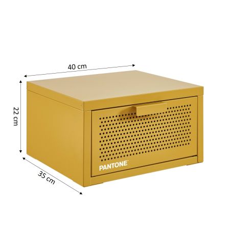 Table de chevet murale PANTONE métal jaune moutarde 40cm