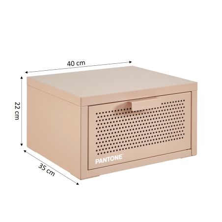 Table de chevet murale PANTONE métal rose blush 40cm