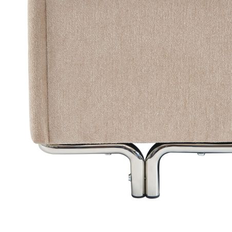 Lit coffre MAGGY 160x200 tissu chenille beige sommier inclus