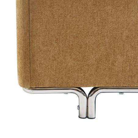 Lit coffre MAGGY 160x200 tissu chenille marron sommier inclus