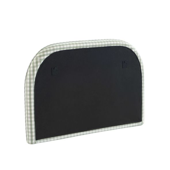 Tête de lit LOUISON tissu vichy vert et blanc 90 cm