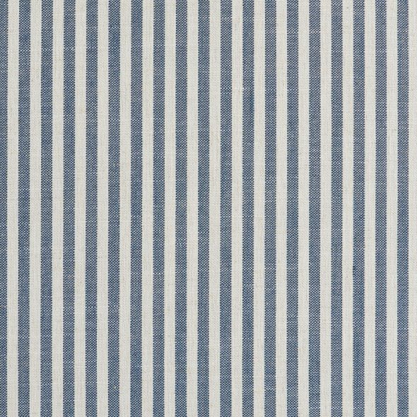 Tête de lit LOUISON tissu lin rayé blanc et bleu 90 cm
