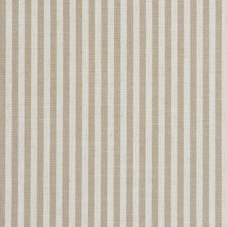 Tête de lit LOUISON tissu lin rayé blanc et beige 90 cm