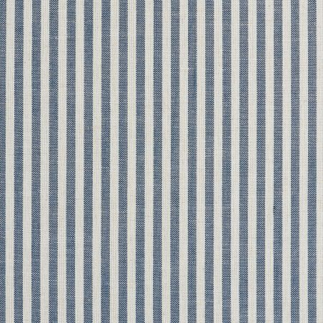 Tête de lit LOUISON tissu lin rayé blanc et bleu 160cm