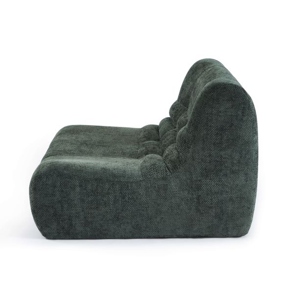 Chauffeuse JANIS modulable 1 place tissu chenille vert