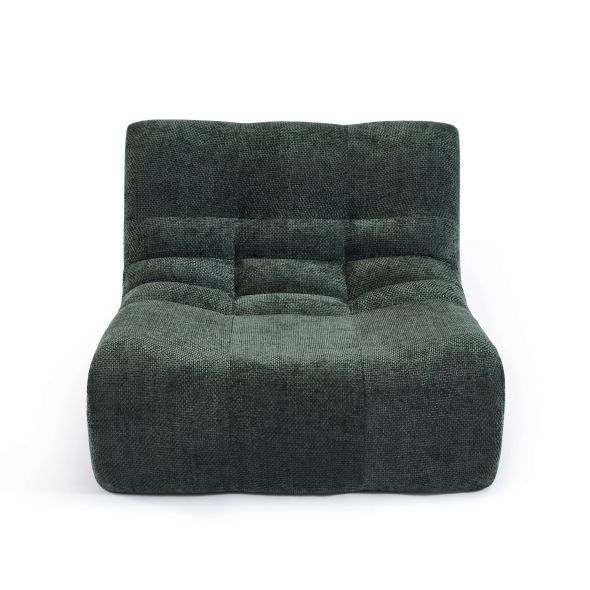 Chauffeuse JANIS modulable 1 place tissu chenille vert