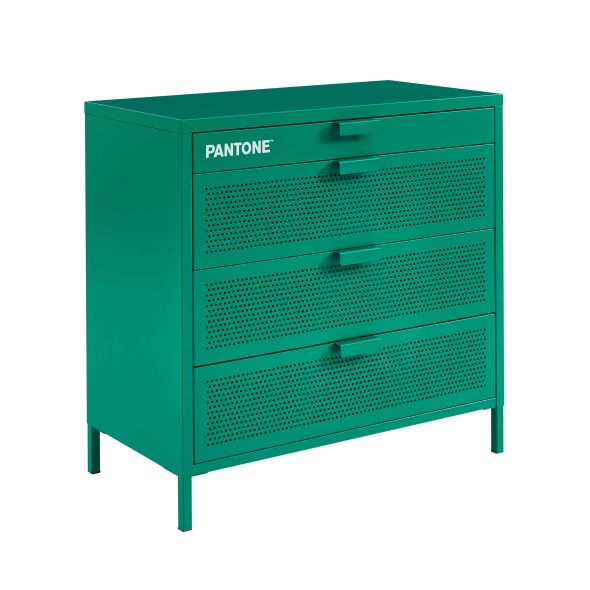 Commode PANTONE métal émeraude 4 tiroirs