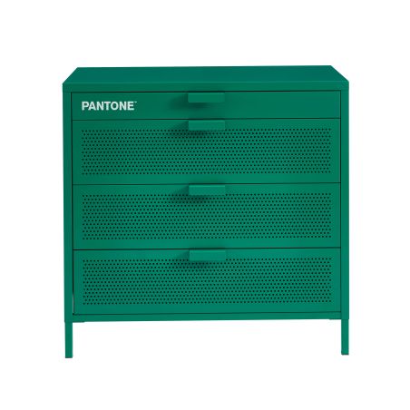 Commode PANTONE métal émeraude 4 tiroirs