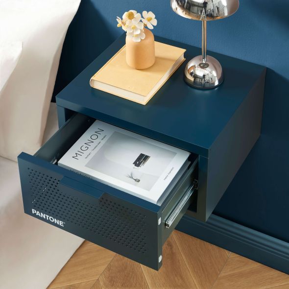 Table de chevet murale PANTONE métal beige sable 40cm