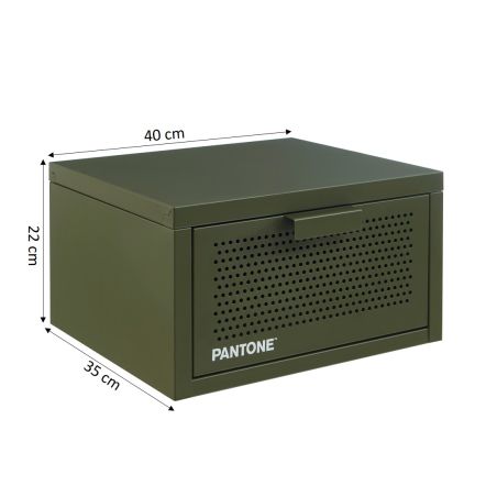 Table de chevet murale PANTONE métal vert olive 40cm