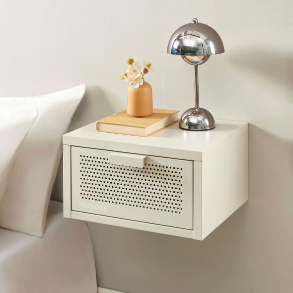Table de chevet murale PANTONE métal beige sable 40cm