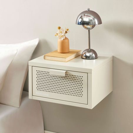 Table de chevet murale PANTONE métal beige sable 40cm