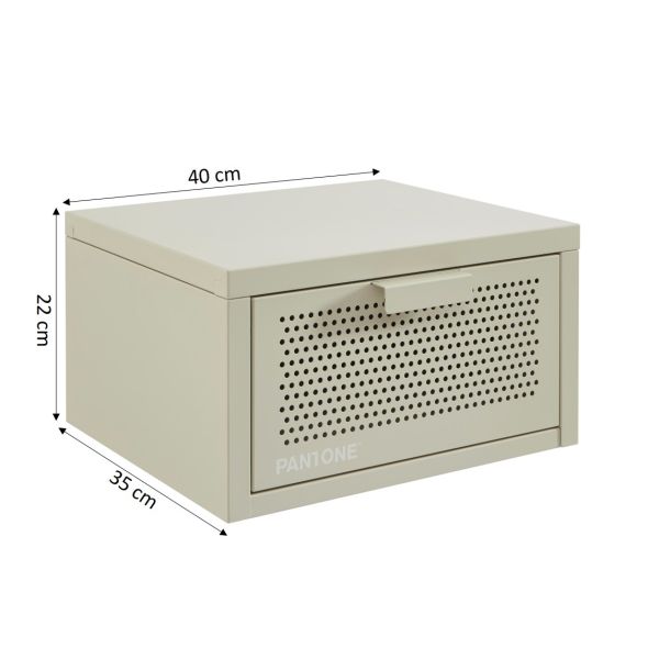 Table de chevet murale PANTONE métal beige sable 40cm