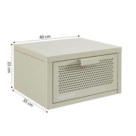 Table de chevet murale PANTONE métal beige sable 40cm